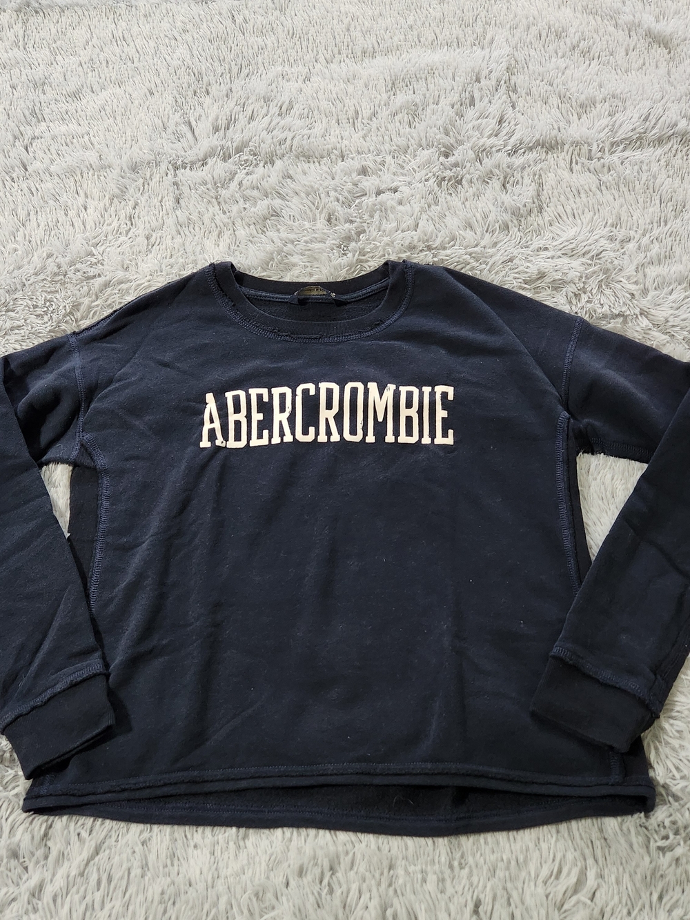 Abercrombie & Fitch Navy Blue Crewneck Logo Sweatshirt